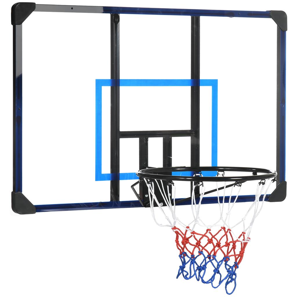 Basketballkorb, Universelle Wandhalterung, Reißfestes Netz, Rostfreier Stahlrahmen, 113 x 61 x 73 cm