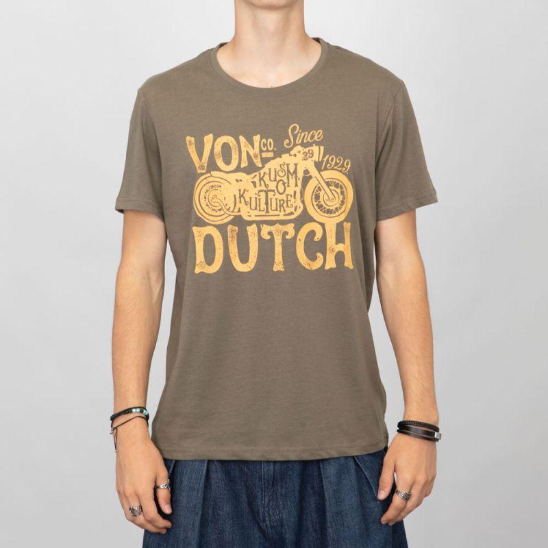 Мужская футболка с круглым вырезом с мотоциклетным принтом VON DUTCH