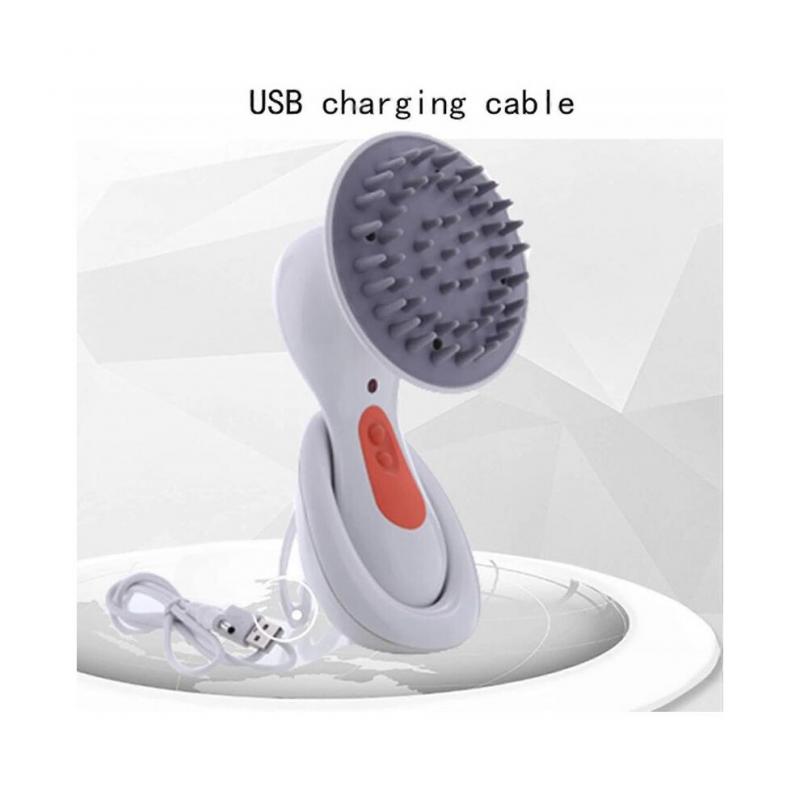 Head Massager, Waterproof, Rechargeable, Portable Handheld Mini Hairbrush, Small Round Comb