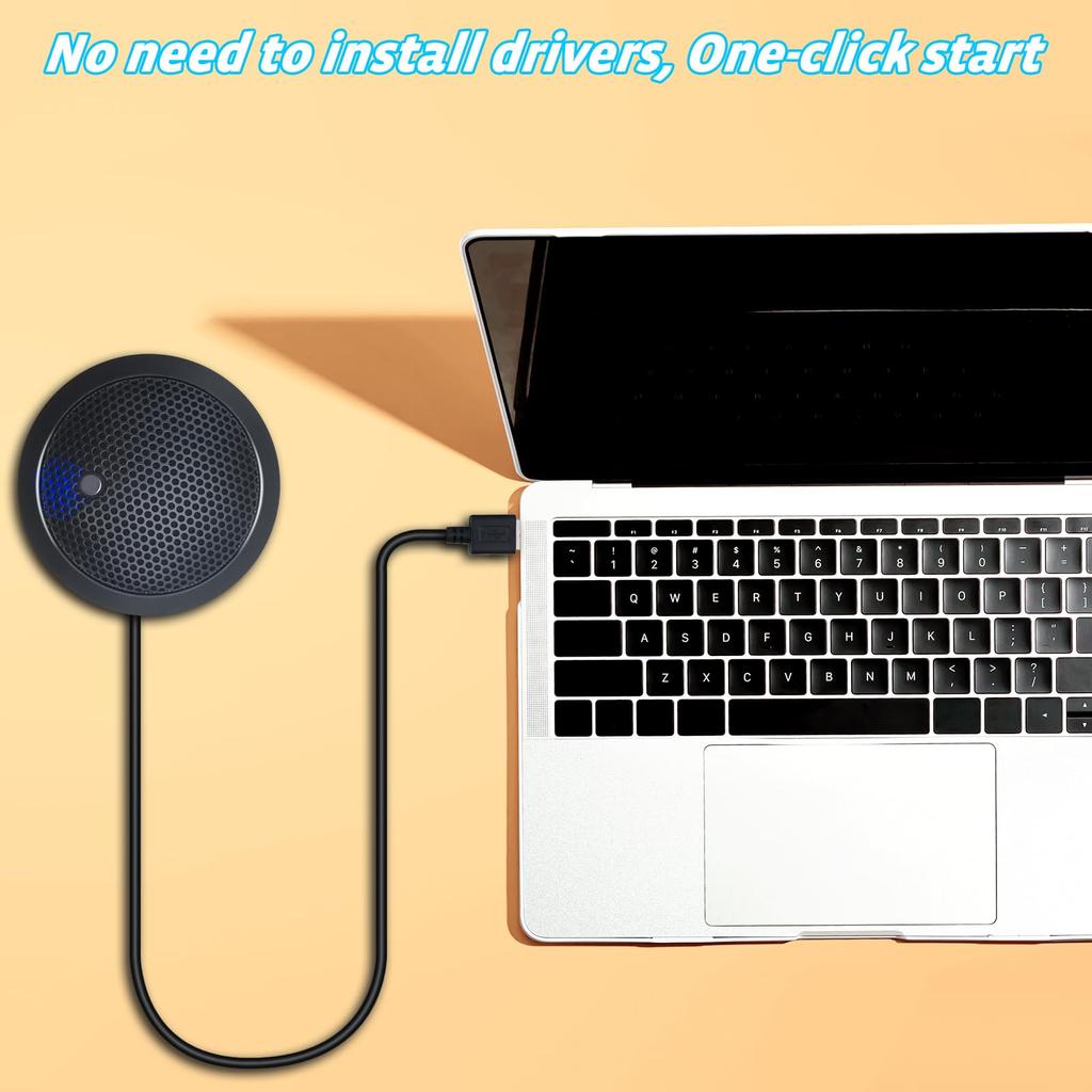 Fyvadio USB USB Conference Microphone with Mute Plug Play Omnidirectional Condenser Microphone for PCs and for Online and Recorded Videos a