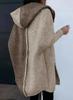 Color Block Hooded Knit Cardigan - Women's Mid-Length Outerwear for Autumn/Winter 2025