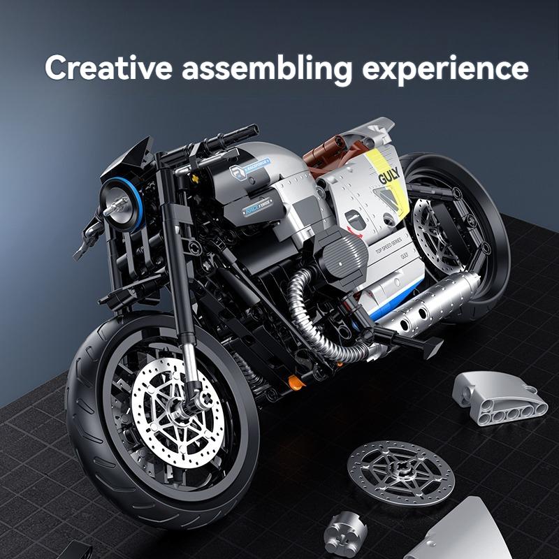 New High-quality 1:8 Technical motorcycle Model Building Block Assembly Unique Toys birthday Christmas gifts For Adults Kids