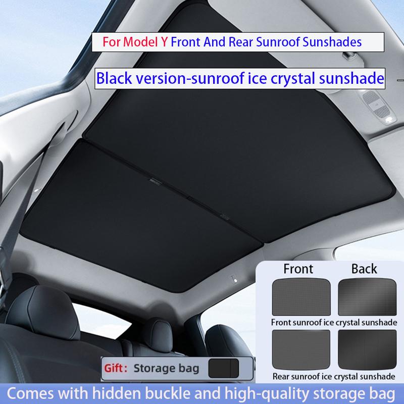 Sun Shades For Tesla Model 3+ Highland 2024 Y 2021-2023 Ice Cloth Buckle Sun Pare Glass Front Rear Sunroof Skylight Accessory