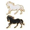 Horse Brooch Chinese Style Enamel Pin Smooth Line Design Animal Pin Metal Edging Lightweight Suit Lapel Badge