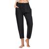 Women's Casual Straight Pants Solid Color Casual 9 Points Pants With Pockets