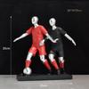30cm Gold/Silver Football Player Action Figures Resin Statue Crafts Model Home Room Table Decoration Ornaments Collection Gift