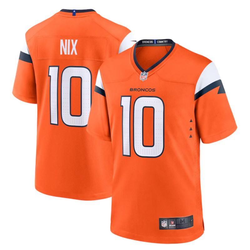 Mens Denver Broncos 10 Nix Football Jersey Game Fan Sportswear S-3XL