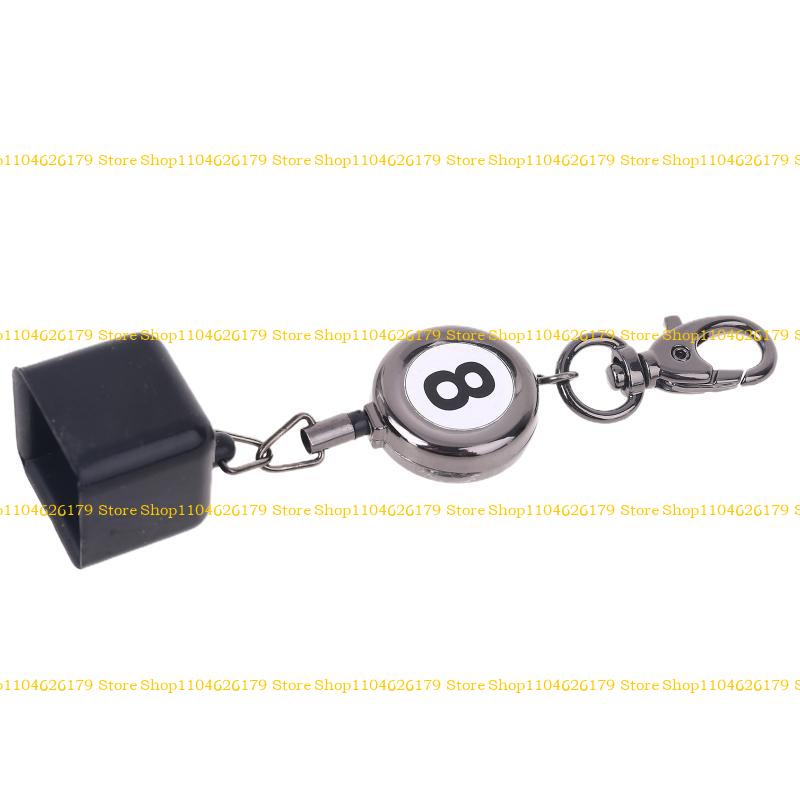 A1A2 Tragbarer Einziehbarer Billard Snooker Pool Queue Kreidehalter Zeichenschlüssel Kette