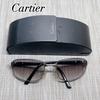 Used [Good Condition/with Case] Cartier Sunglasses Silver Side Logo