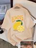 Fresh Lemon Fruit Prints Women Tee Shirt Casual Oversized T-Shirts Breathable Cotton Short Sleeve Comfortable O-Neck Tops