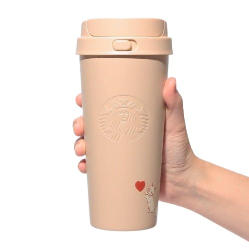 Starbucks Valentine's Day 2025 Stainless Steel TOGO Bottle, 473ml, 2024, Gift, Water Bottle, Tumbler, Heart and Cat Design