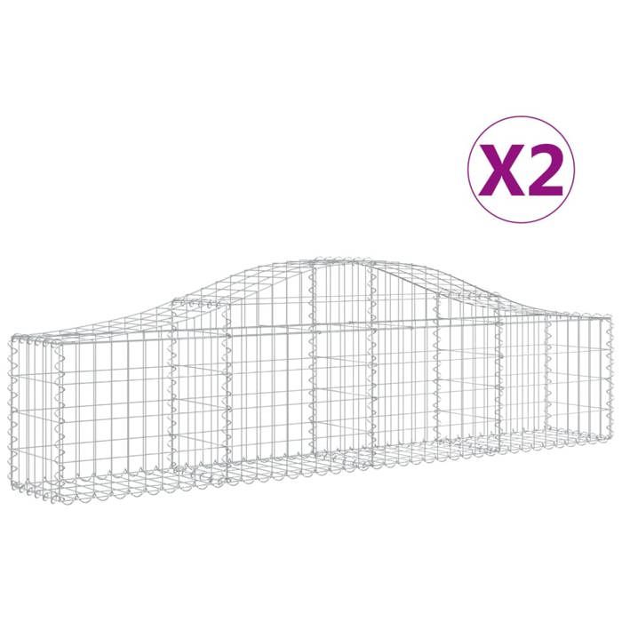 VidaXL 2x Arched Gabion Baskets Arched Gabion Cages Gabion Walls Garden Fences Terrace Outdoor 3145367