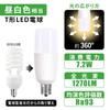 LED Light Bulb, T-Shape, E17 Base, Equivalent To 60W Incandescent Bulb, 7.2W, Daylight White (5000K), 1270lm, High Color Rendering, Suitable for