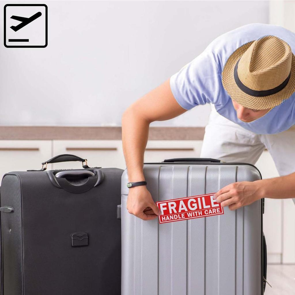 Fragile Stickers, Large Size 8 x2.7 in, Handle with Care, for Shipping Packing Moving, 100 Labels