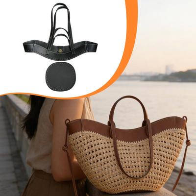 Taschengriff-Set Riemen PU-Leder Set Zubehör Häkeln Geflochtener Boden Nähen Einfache Reparatur Geeignet