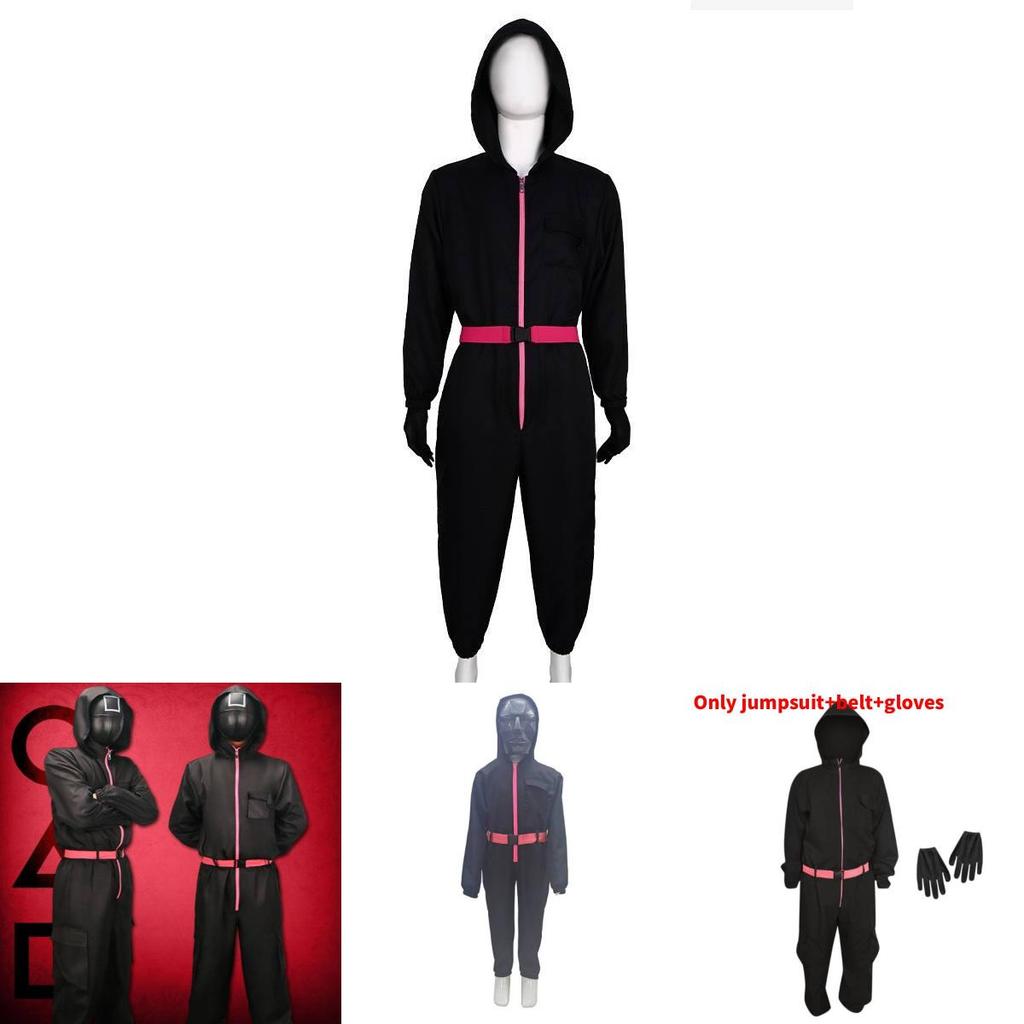 Squid Game Popular Movie Halloween Costume For Kids With Cotton Blend Fabric Cosplay Suit
