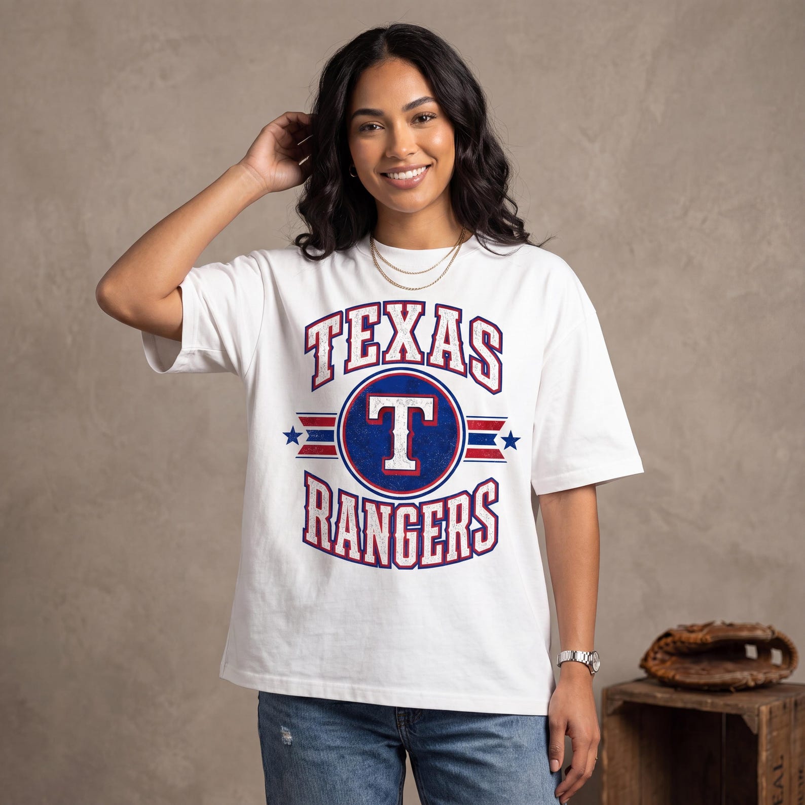 Unisex Texas Rangers Vintage Graphic Tee L