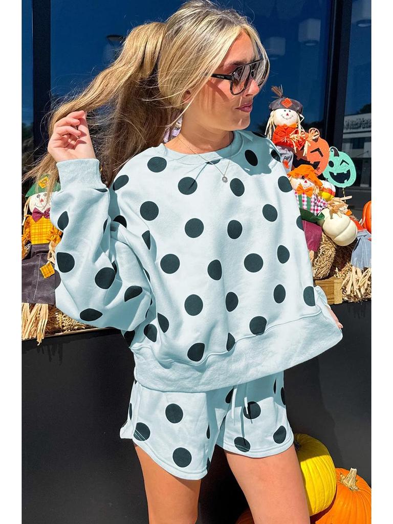 2025 Autumn Polka Dot Casual Two-Piece Suit for Women - Fashionable, Versatile, Loose Fit
