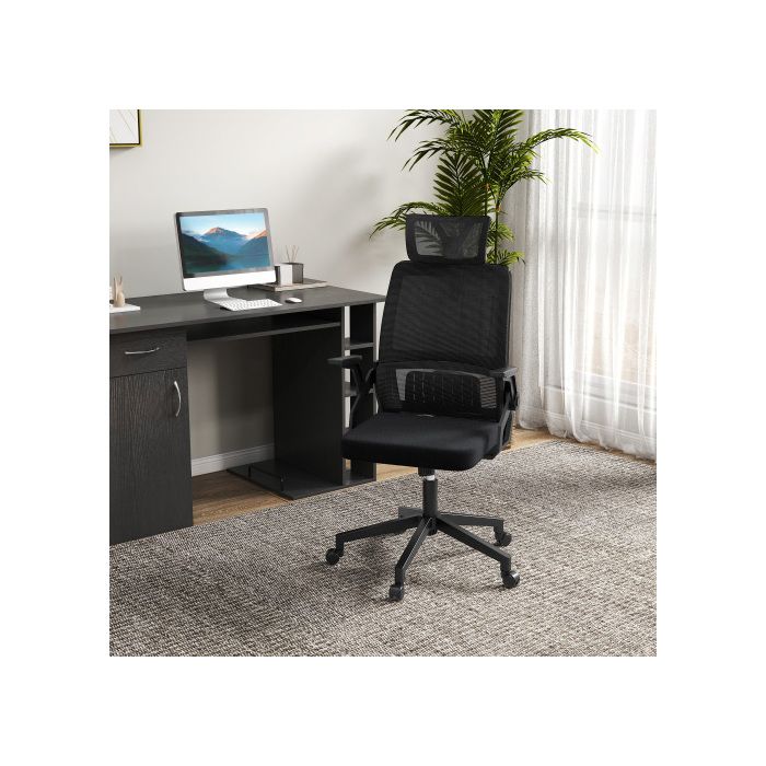 Bürostuhl - MUVOE - Höhenverstellbar - Kopfstütze - Armlehnen - Netzrückenlehne