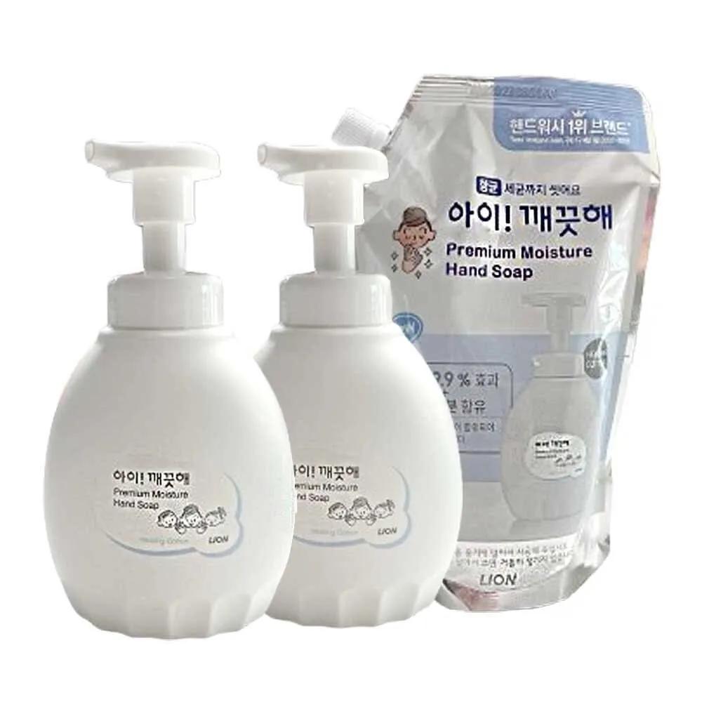 

LION Premium Hand Wash Healing Cotton Scent 450ml x 2 + 600ml Refill Hand Sanitizer