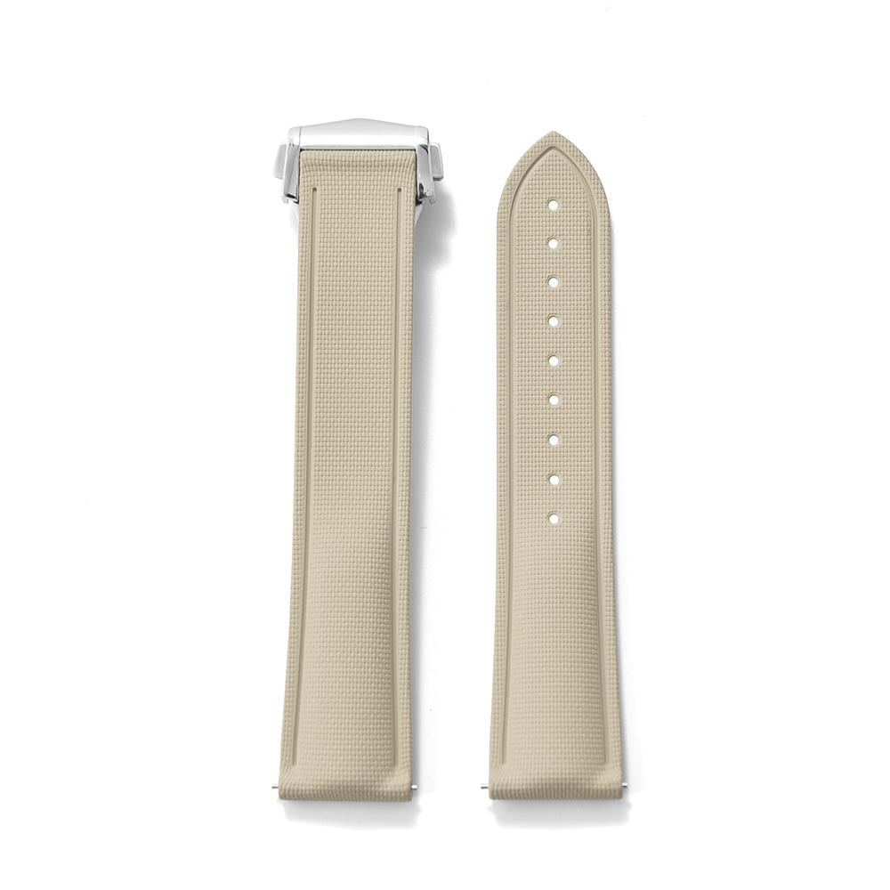 Premium Grade Soft FKM Rubber Watch Strap 20mm 21mm 22mm Perfect Fit Flat End Universal Quick Release Watch Strap