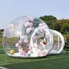 Tenda Gonfiabile a Bolla Cupola Trasparente a 360° Glamping con Soffiatore Silenzioso Gonfiaggio Rapido Certificato CE Magazzino UE per Matrimonio Festa Campeggio