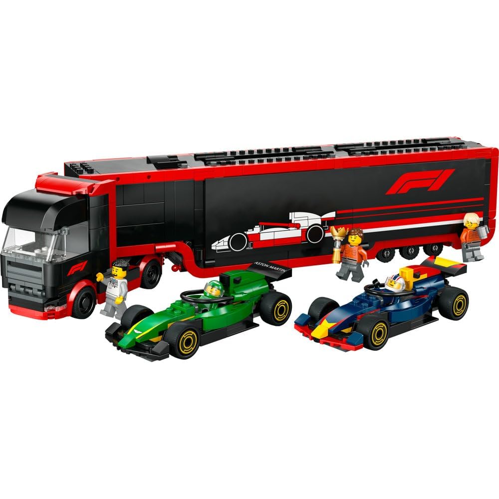 LEGO City F1 RB20 & AMR24 Race Car Set with F1 Track Building Blocks Toy for Kids Ages 8-10
