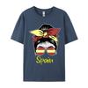 Spain Flag Heart Heartbeat For Spain Men Girl Cute Men's Top T-Shirts Tops Shirt Printed Tops Shirts Camisas Basicas Hombre