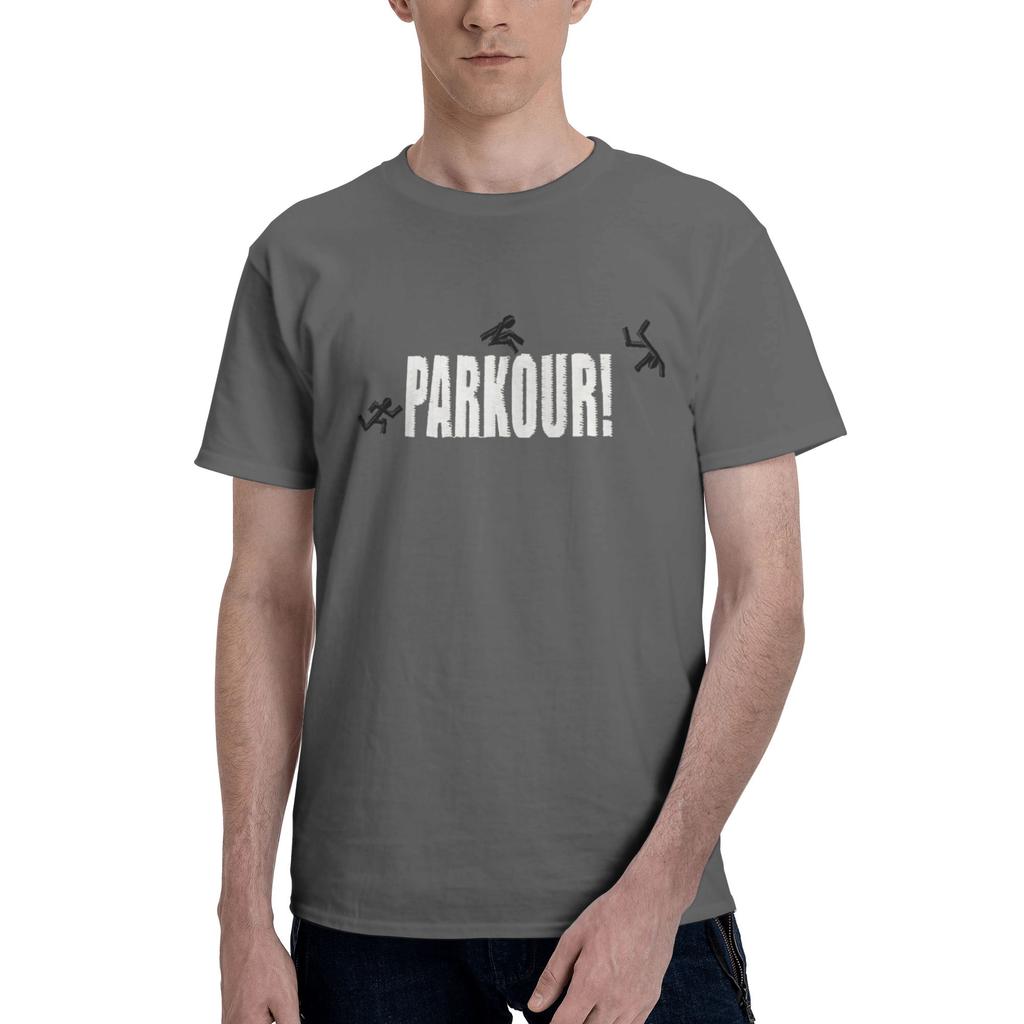Parkour Men T Shirt Parkour Creative Tees Short Sleeve Crew Neck 100 Cotton Unique Clothing TShirt
