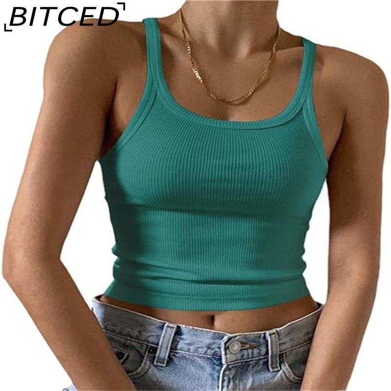 

BITCED Women s Summer Strappy Tank Top Hot Girl Outerwear Lightweight Vest Cropped Top XL