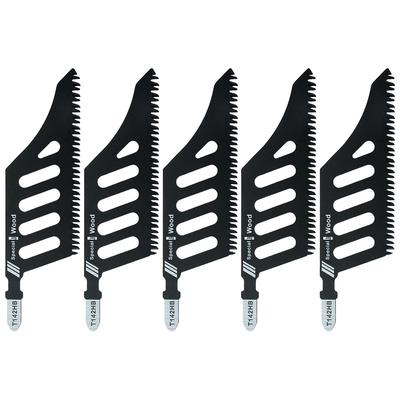 5pcs Jigsaw Blade T Shank Scroll Saw Blades Universal Jig Saw Blades Set for Wood Aluminum Tight Spaces