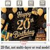 Party Backdrop 20Th Birthday Flat Number Hanging Numbered Years Photo Booth Decor Birthday Party Decor