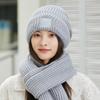  Women's Winter Wool Hat Knitted Dome Style with Eaves Brim, Warm and Fashionable