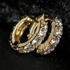 Meier Hip hop full diamond zircon round earrings - unisex hoop earrings