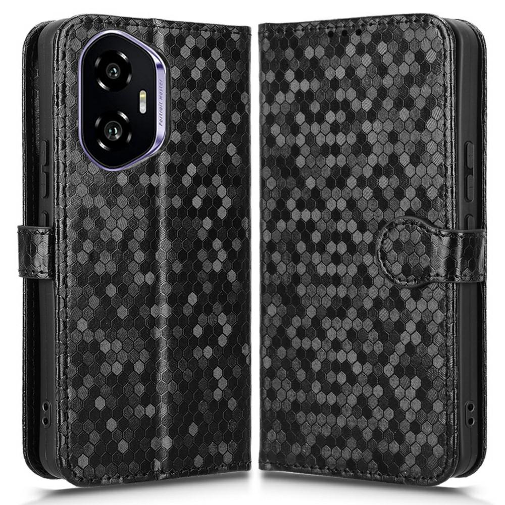 

Для Honor 300 Чехол-кошелек Тиснение точками Искусственная кожа Чехол для телефона Black