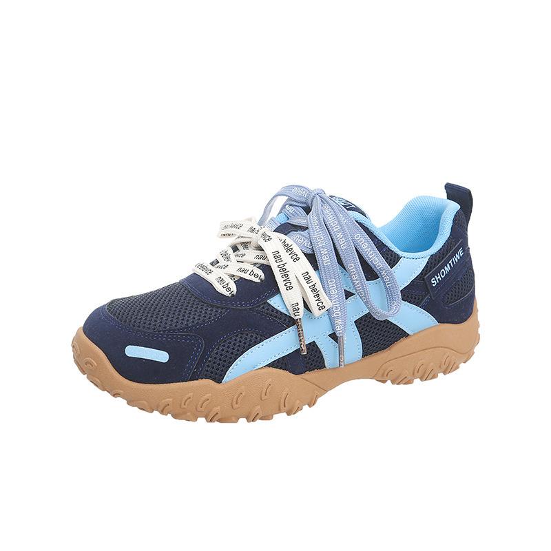 Retro color matching platform ballet training shoes for women's 2025 new mesh breathable and versatile sports and leisure Forrest Gump shoes