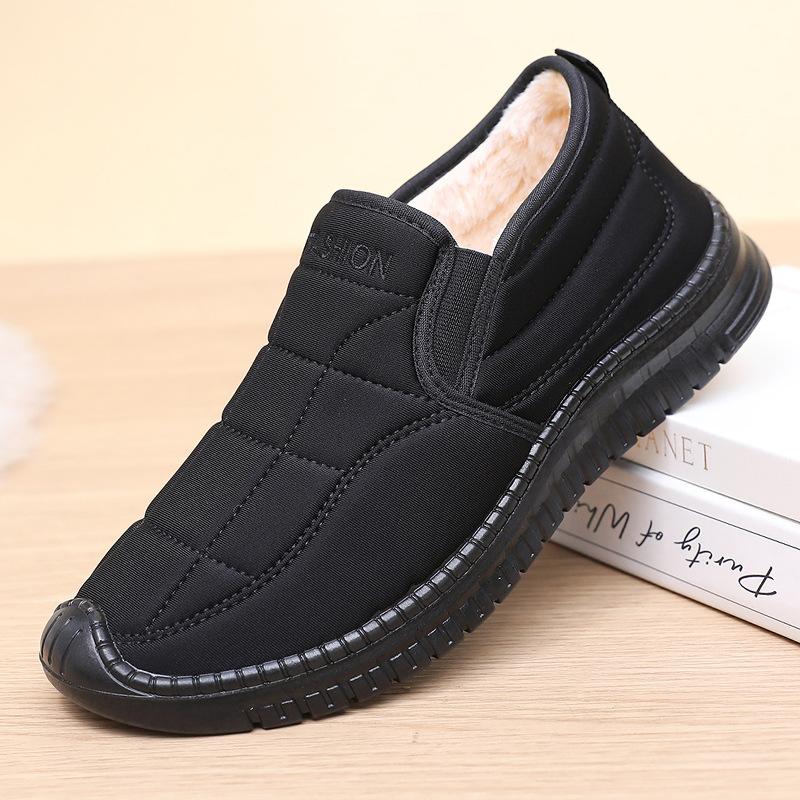 Men's cotton boots winter new velvet thickened warm snow boots middle dad boots
