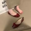 2025 new fairy style with skirt flat-soled single shoes women's autumn gentle bow one-pedal ladyshoes