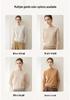 Women's Pure Cashmere Half-High Neck Embroidered Sweater - Loose Fit Knitwear for Autumn/Winter