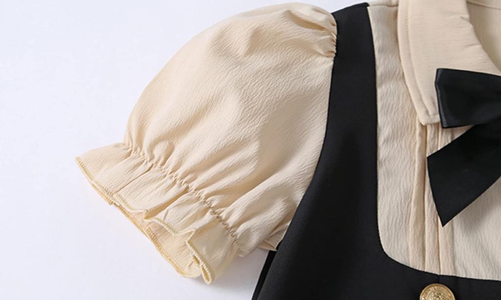 Salopettes et Courts Superposés Tailles Formelles Parfait pour l'Entrée Quotidienne et et Automne Robe, Jupe, Manches, Look, Ruban, Tunique pour Filles YY-Natuhi,