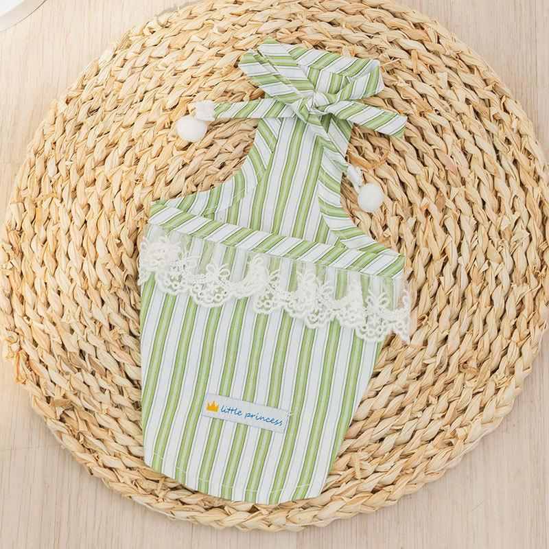 

Летнее дышащее тонкое кружево в котенка против выпадения шерсти прохладная тонкая дышащая одежда для собаки питомца кошки на двух лапах XS (recommended weight 1-1.5 kg) зелёный