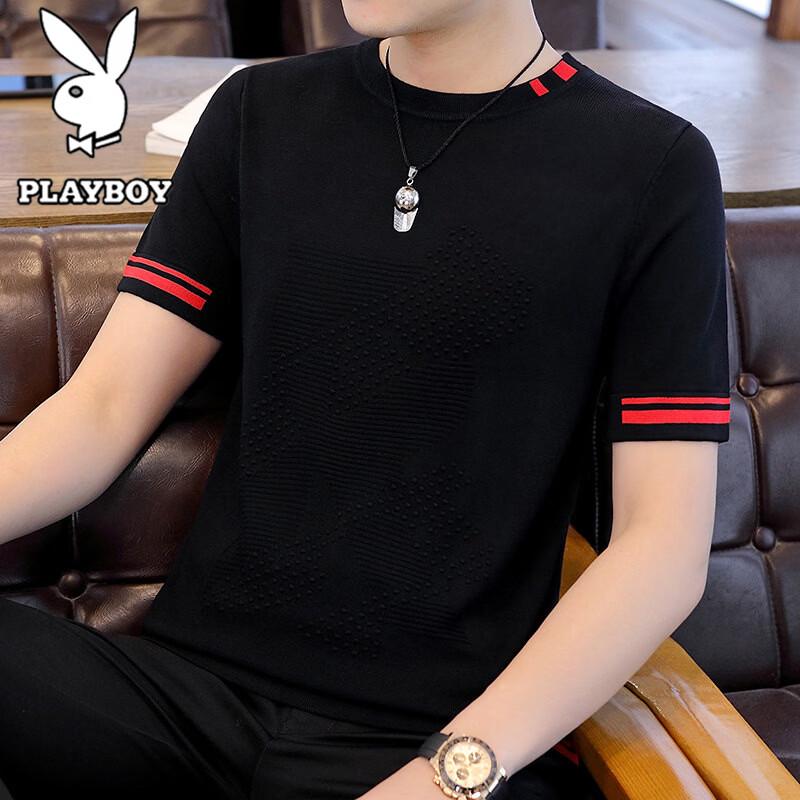 PLAYBOY Men s Summer Thin Business Casual Polo Shirt 3XL чёрный