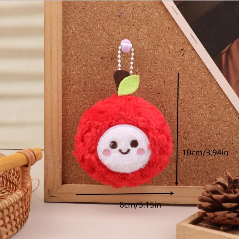 Lychee Plush Toy Keychain Cartoon Yangmei Soft Stuffed Doll Pendant Car Key Ring Backpack Bag Decor Kid Gift
