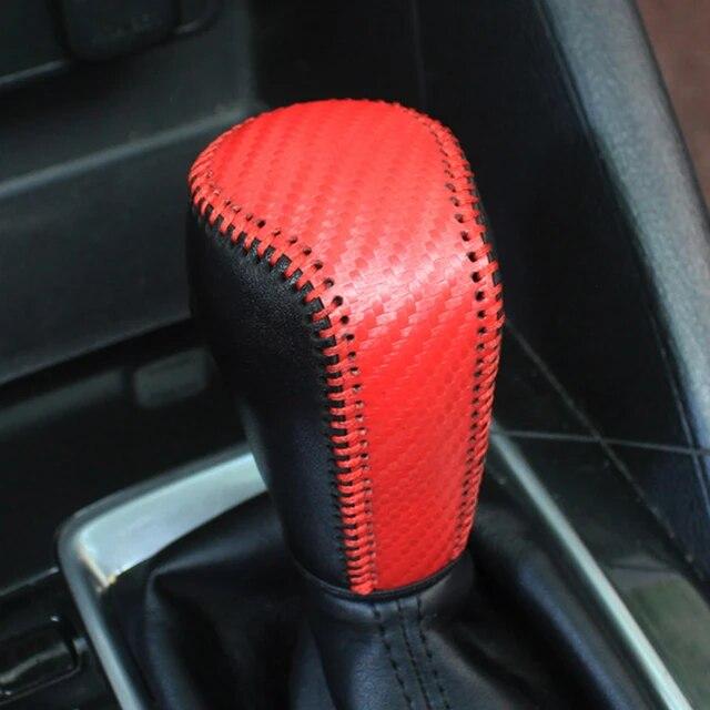 Auto Leder Schalthebelknauf Abdeckung für Mazda 3 Axela Atenza CX-5 CX3 CX-3 CX5 2015- AT Schaltkopf Manschetten Handbremsabdeckungen