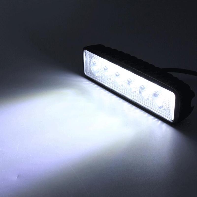 1Pc 12V 18W 6000K Bright Work Light Car Led Light Bar Ip67 Waterproof Flood Spot White Off Road Head Light Driving Lamp