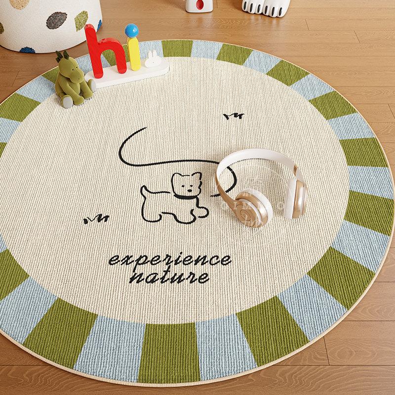 Puppy Picture Bedroom Decor Cute Carpet Round Carpets for Living Room Thick Plush Lounge Washable Floor Mat Home Fluffy Soft Rug