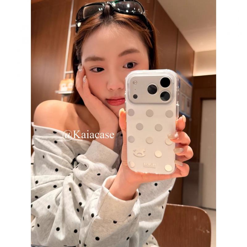 

Gentle INS Girly Polka Dot Rocking Horse Case for iPhone 16 Pro/17 Pro Max