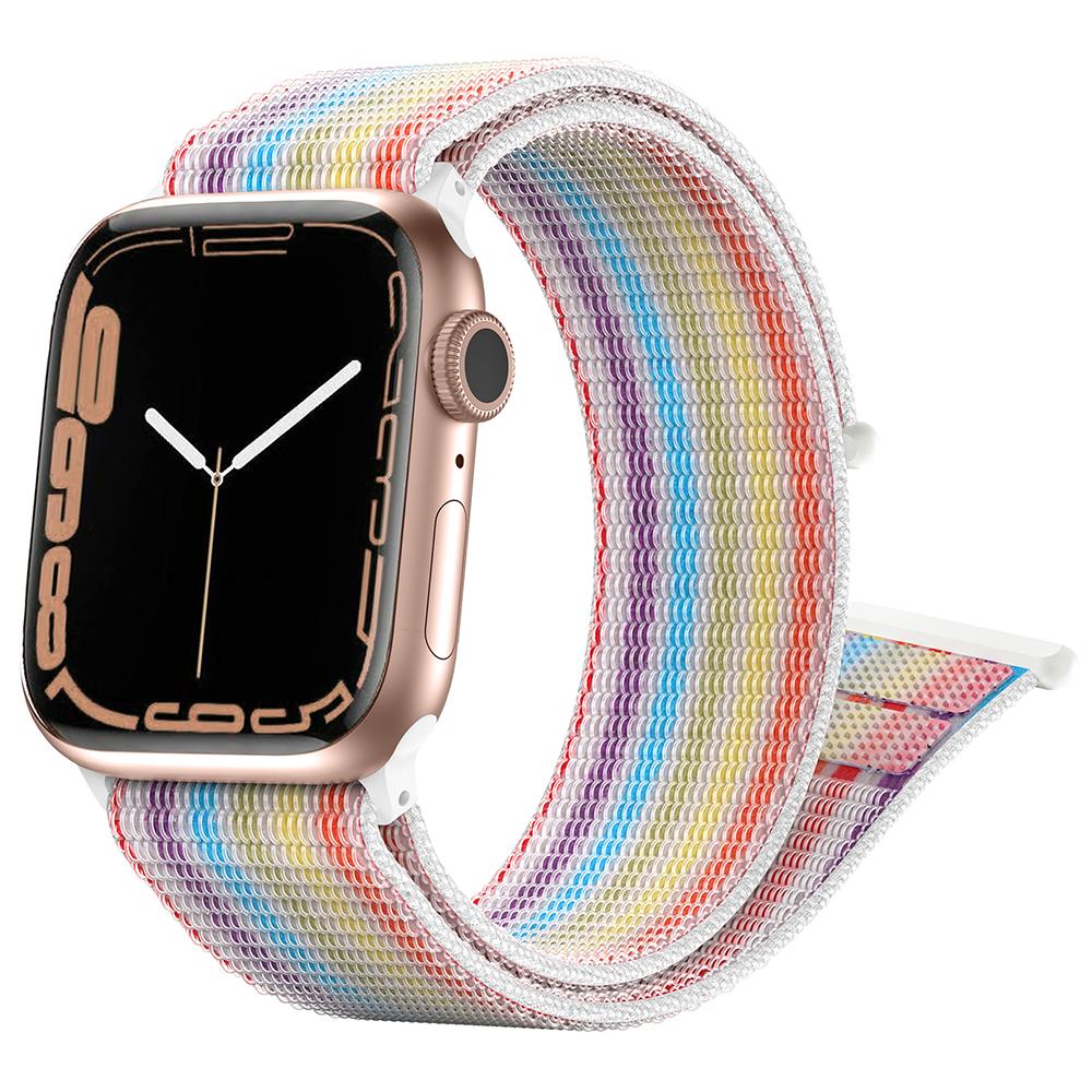 Nylon Watch Band For Apple Watch Series 10 42mm/9 8 7 41mm/6 5 4 SE (2023) SE (2022) SE 40mm/3 2 1 38mm Adjustable Magic Tape Strap