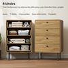 Commode - HOMCOM - 4 tiroirs - pieds en acier, coins arrondis - panneau de particules et MDF - 60 x 39 x 91,5 cm - chêne