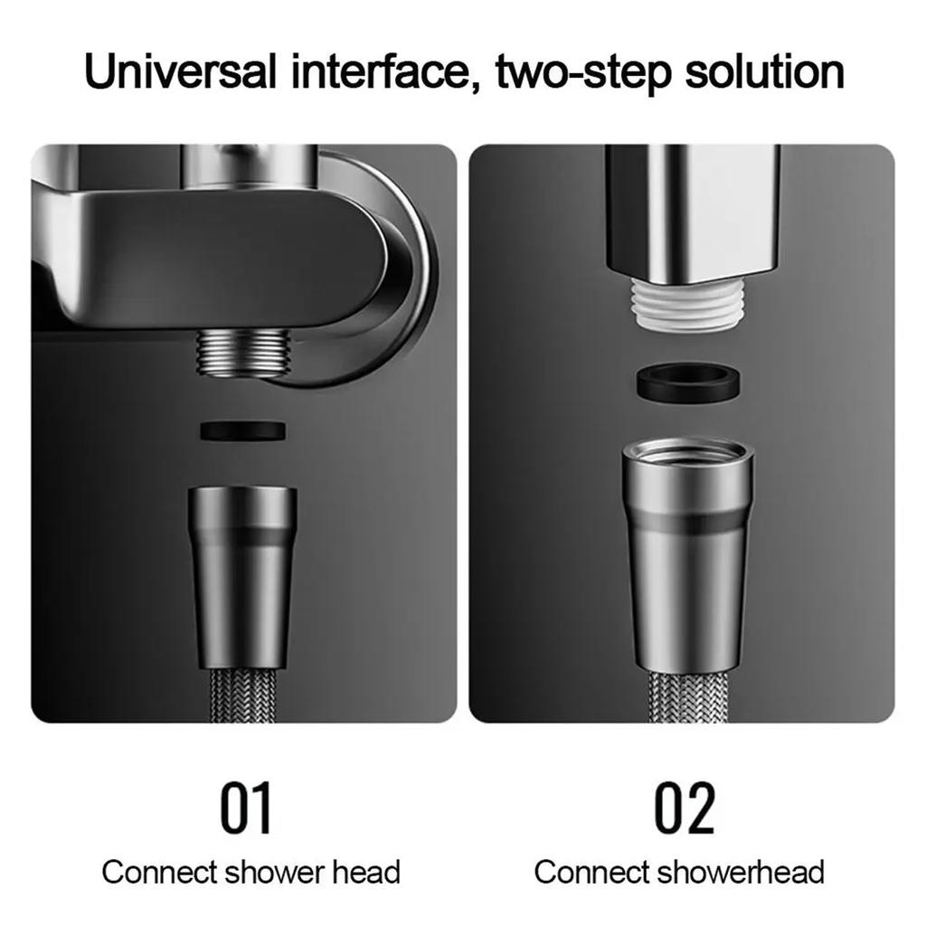 Upgraded Woven Shower Hose Anti Burst Tangle Free High Flow Pressure Shower Hose with Magnetic Connection Universal Metal Durability
